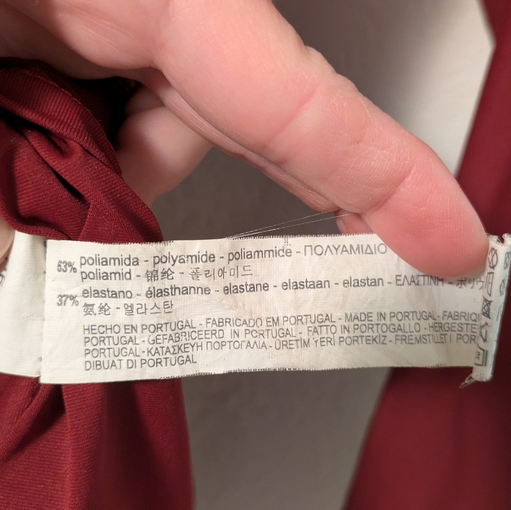 Zara Elegant Maroon Long Sleeve Dress - Picture 6 of 7